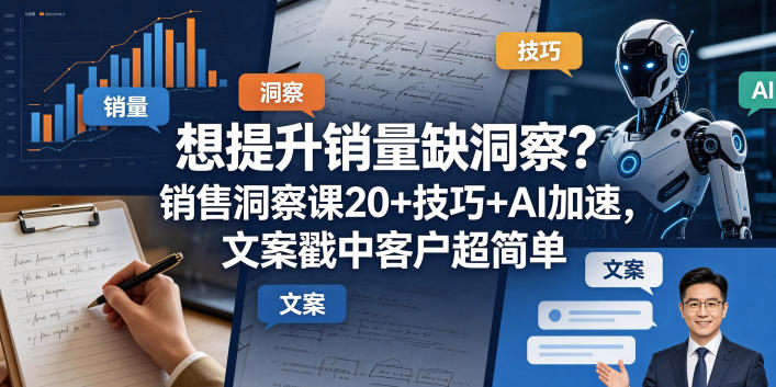 想提升销量缺洞察？销售洞察课20+技巧+AI加速，文案戳中客户超简单【原创双语字幕】-朽念云创
