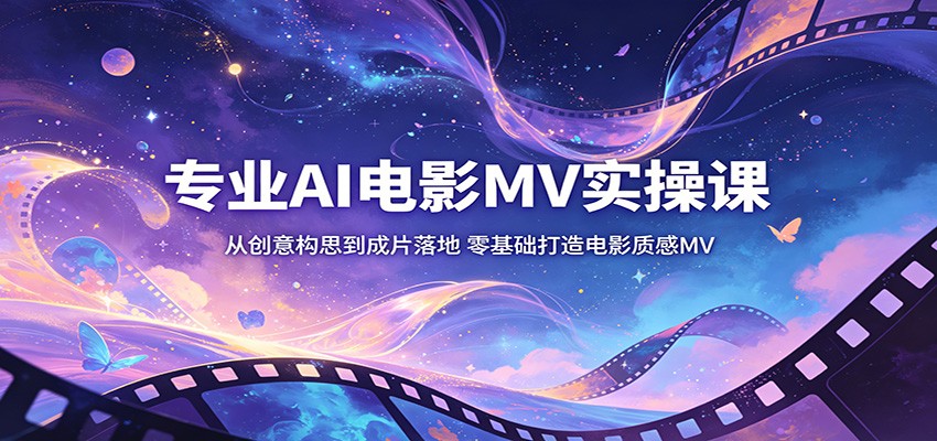 专业AI电影MV实操课：从创意构思到成片落地，零基础打造电影质感MV-朽念云创