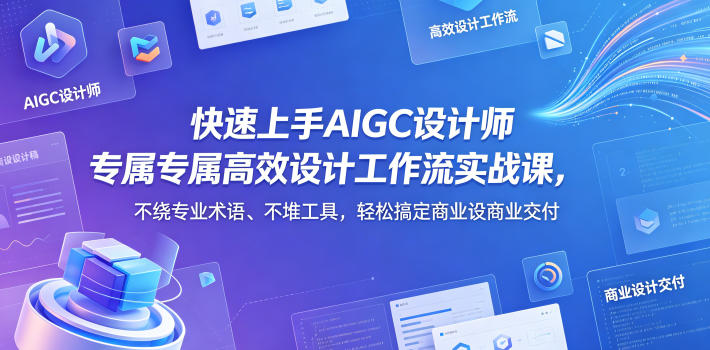 快速上手AIGC设计师专属高效设计工作流实战课，不绕专业术语、不堆工具，轻松搞定商业设计交付-朽念云创