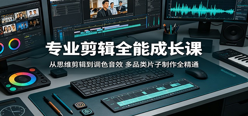 专业剪辑全能成长课：从思维剪辑到调色音效，多品类片子制作全精通-朽念云创