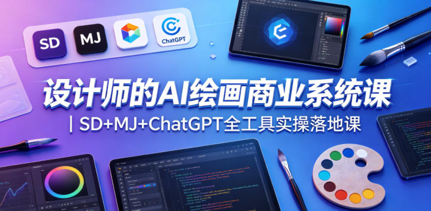 设计师的AI绘画商业系统课｜SD+MJ+ChatGPT全工具实操落地课-朽念云创