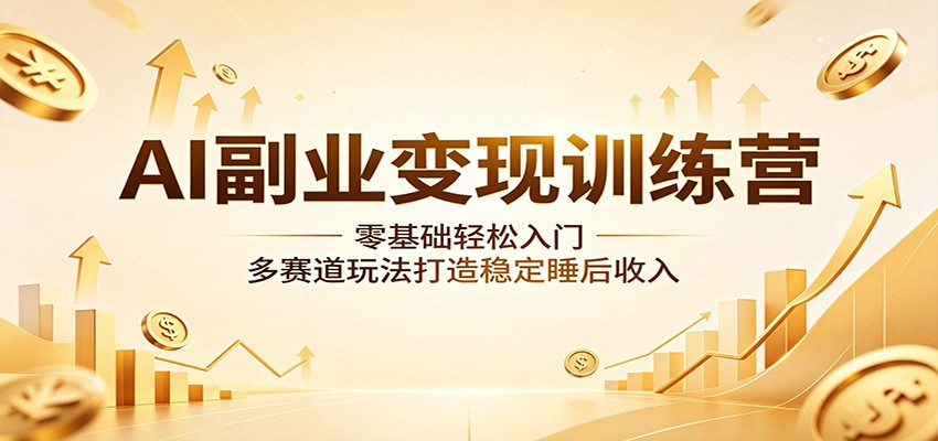 AI副业变现训练营：零基础轻松入门，多赛道玩法打造稳定睡后收入-朽念云创
