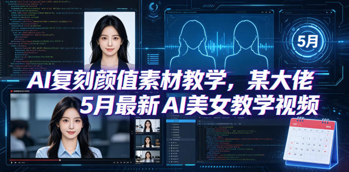 AI复刻颜值素材教学，某大佬5月最新AI美女教学视频，内含4月好物复刻教学-朽念云创