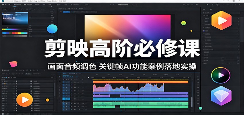 剪映高阶必修课：画面音频调色，关键帧AI功能案例落地实操-朽念云创