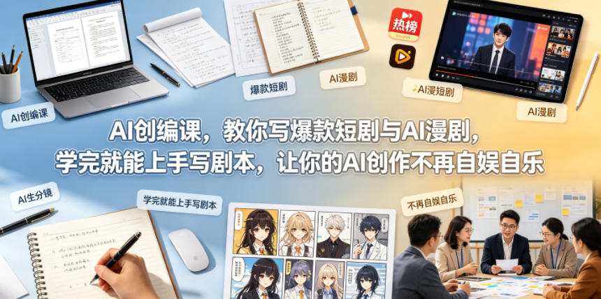 AI创编课，教你写爆款短剧与AI漫剧，学完就能上手写剧本，让你的AI创作不再自娱自乐-朽念云创