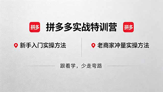 拼多多实战特训营(更新5月15-朽念云创