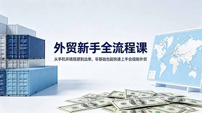 外贸新手全流程课：从手机环境搭建到出单，零基础也能快速上手合规做外贸-朽念云创