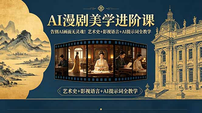 告别AI画面无灵魂！AI漫剧美学进阶课，艺术史+影视语言+AI提示词全教学-朽念云创