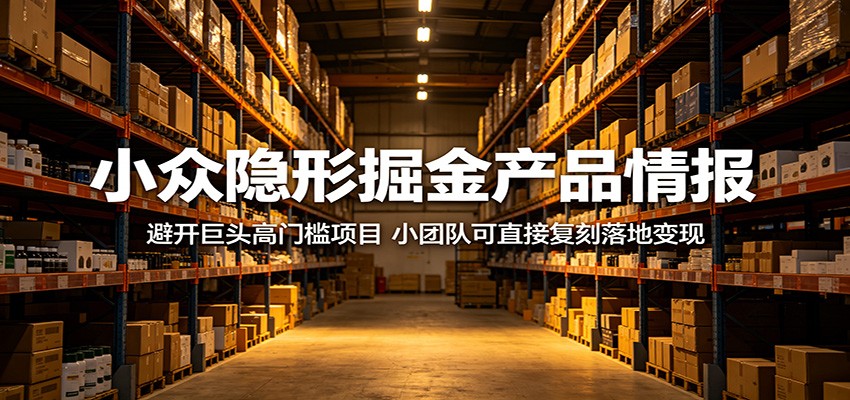 小众隐形掘金产品情报：避开巨头高门槛项目，小团队可直接复刻落地变现-朽念云创