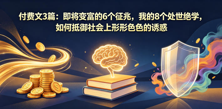 付费文3篇:即将变富的6个征兆,我的8个处世绝学,如何抵御社会上形形色色的诱惑-朽念云创