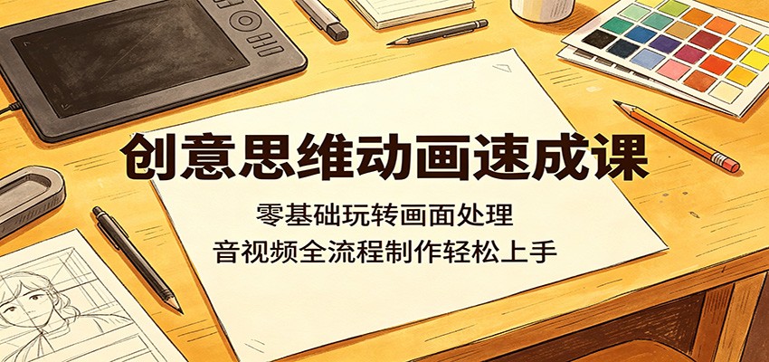 创意思维动画速成课：零基础玩转画面处理，音视频全流程制作轻松上手-朽念云创