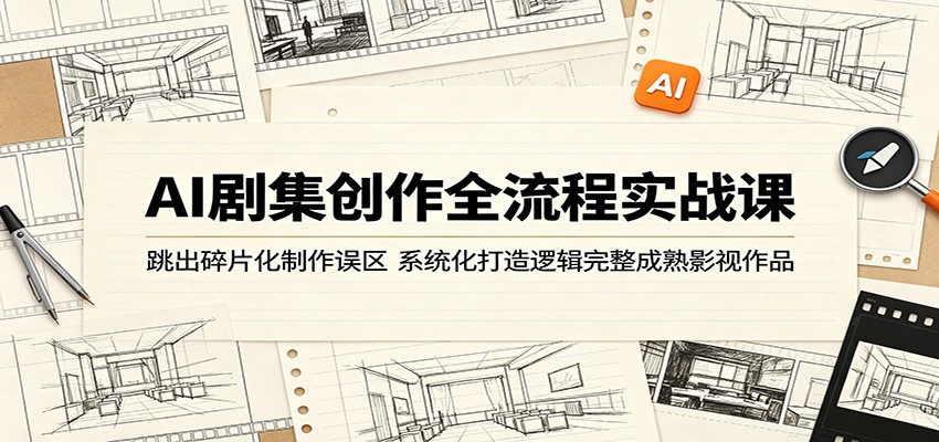 AI剧集创作全流程实战课：跳出碎片化制作误区，系统化打造逻辑完整成熟影视作品-朽念云创