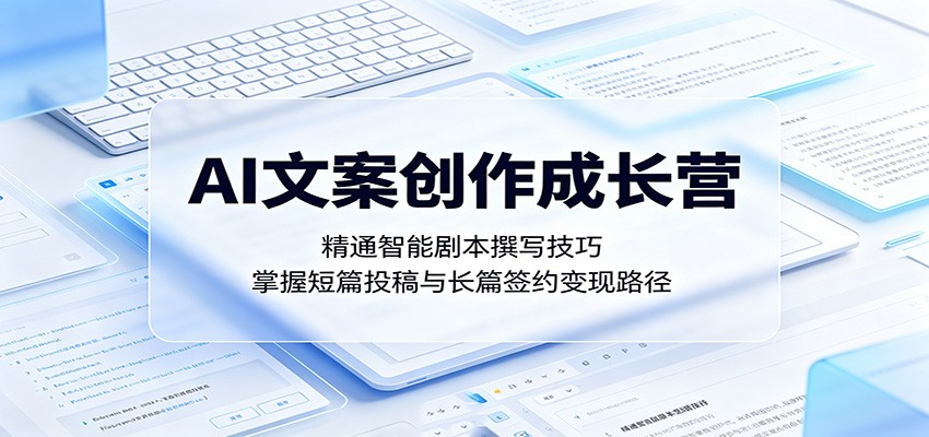 AI文案创作成长营：精通智能剧本撰写技巧，掌握短篇投稿与长篇签约变现路径-朽念云创