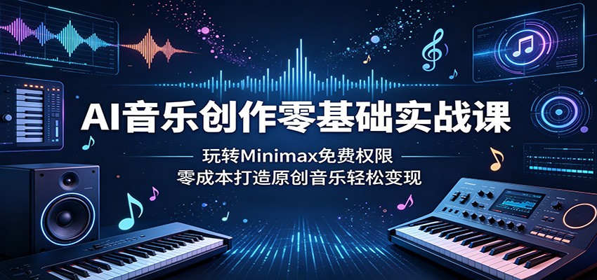AI音乐创作零基础实战课：玩转Minimax免费权限，零成本打造原创音乐轻松变现-朽念云创