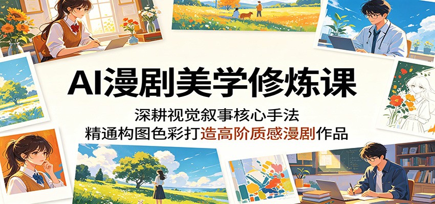 AI漫剧美学修炼课：深耕视觉叙事核心手法，精通构图色彩打造高阶质感漫剧作品-朽念云创