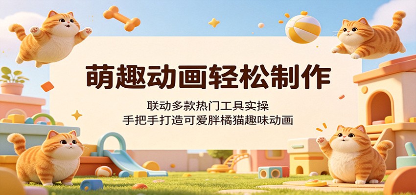萌趣动画轻松制作，联动多款热门工具实操，手把手打造可爱胖橘猫趣味动画-朽念云创