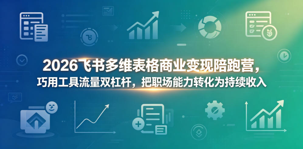 2026飞书多维表格商业变现陪跑营，巧用工具流量双杠杆，把职场能力转化为持续收入-朽念云创