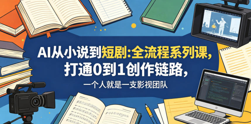 AI从小说到短剧全流程系列课，打通0到1创作链路，一个人就是一支影视团队-朽念云创