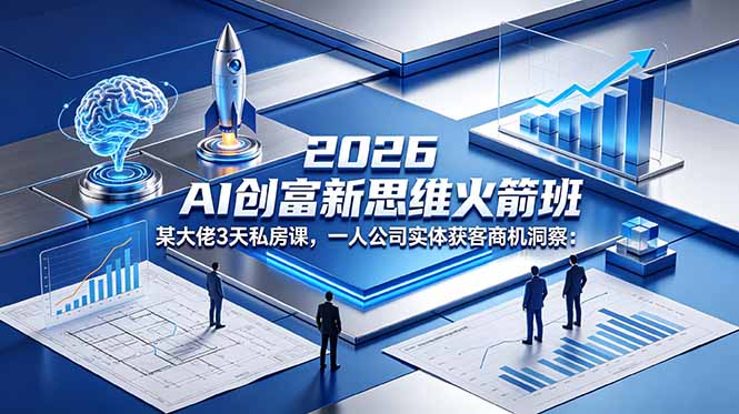 2026 AI 创富新思维火箭班：某大佬3天私房课，一人公司实体获客商机洞察-朽念云创