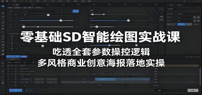 零基础SD智能绘图实战课:吃透全套参数操控逻辑,多风格商业创意海报落地实操-朽念云创
