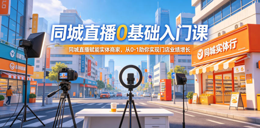 同城直播0基础入门课,同城直播赋能实体商家,从0-1助你实现门店业绩增长-朽念云创