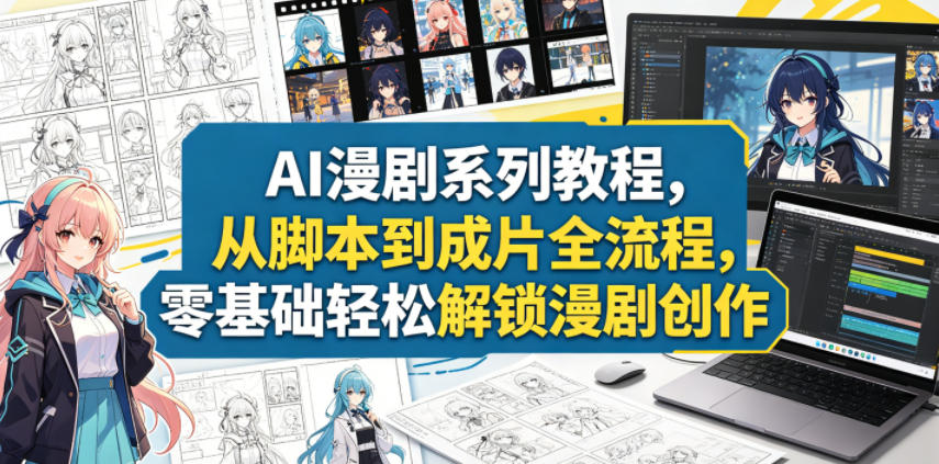 AI漫剧系列教程,从脚本到成片全流程,零基础轻松解锁漫剧创作-朽念云创