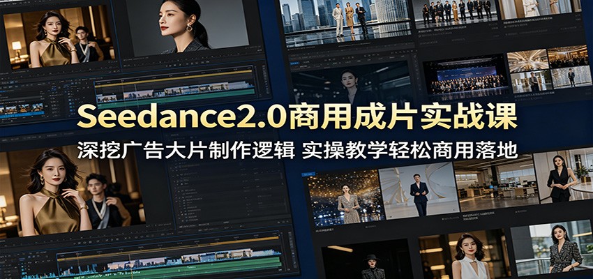 Seedance2.0商用成片实战课:深挖广告大片制作逻辑,实操教学轻松商用落地-朽念云创
