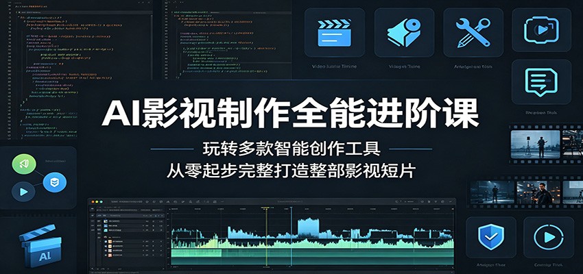 AI影视制作全能进阶课：玩转多款智能创作工具，从零起步完整打造整部影视短片-朽念云创