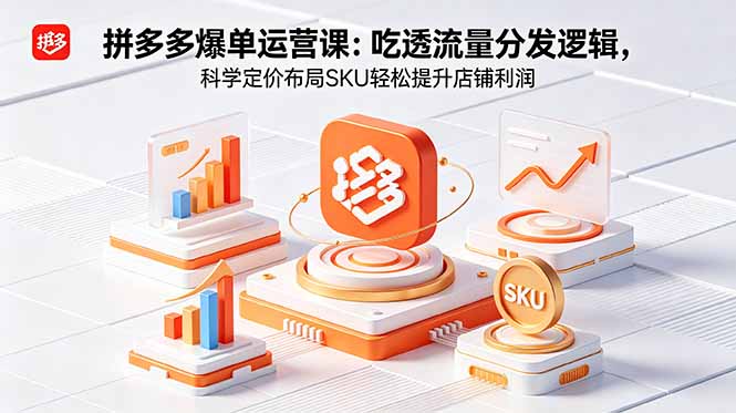 拼多多爆单运营实战课：吃透流量分发逻辑，科学定价布局SKU轻松提升店铺利润-朽念云创