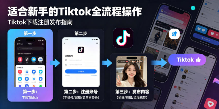 Tiktok下载注册发布，适合新手的Tiktok全流程操作-朽念云创