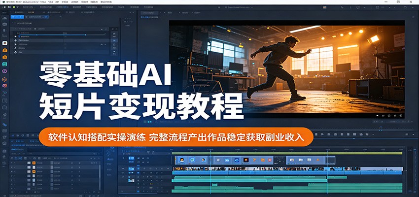零基础AI短片变现教程：软件认知搭配实操演练，完整流程产出作品稳定获取副业收入-朽念云创