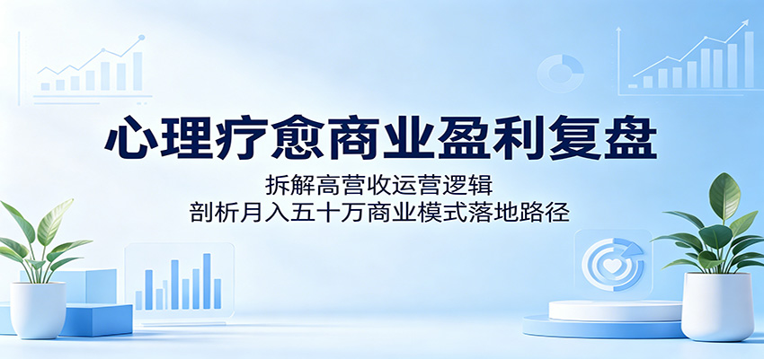 心理疗愈商业盈利复盘：拆解高营收运营逻辑，剖析月入五十万商业模式落地路径-朽念云创
