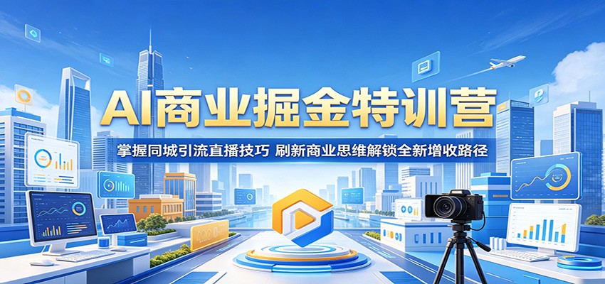 AI商业掘金特训营：掌握同城引流直播技巧，刷新商业思维解锁全新增收路径-朽念云创