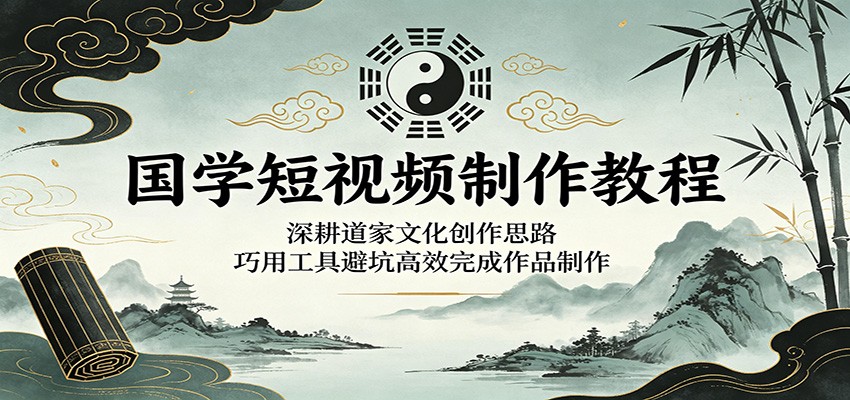 国学短视频制作教程：深耕道家文化创作思路，巧用工具避坑高效完成作品制作-朽念云创