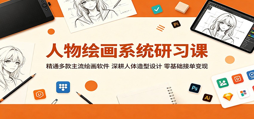 人物绘画系统研习课：精通多款主流绘画软件，深耕人体造型设计，零基础接单变现-朽念云创