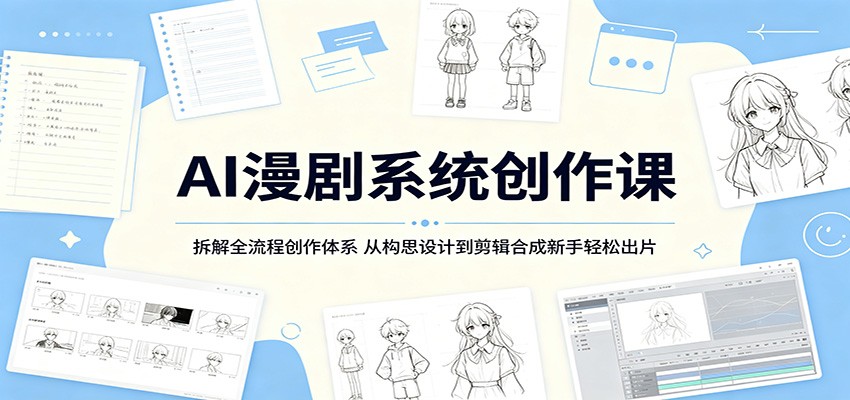 AI漫剧系统创作课：拆解全流程创作体系，从构思设计到剪辑合成新手轻松出片-朽念云创