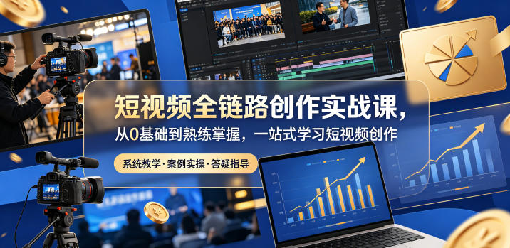 短视频全链路创作实战课,从0基础到熟练掌握,一站式学习短视频创作-朽念云创