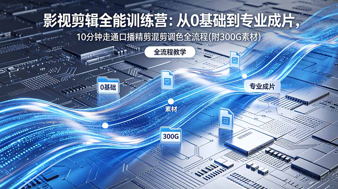 2026影视剪辑全能实战课|0基础到专业成片,全流程教学,高清带300G素材-朽念云创