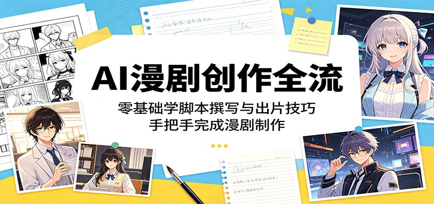 AI漫剧创作全流程：零基础学脚本撰写与出片技巧，手把手完成漫剧制作-朽念云创