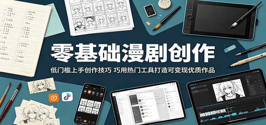 零基础漫剧创作：低门槛上手创作技巧，巧用热门工具打造可变现优质作品-朽念云创