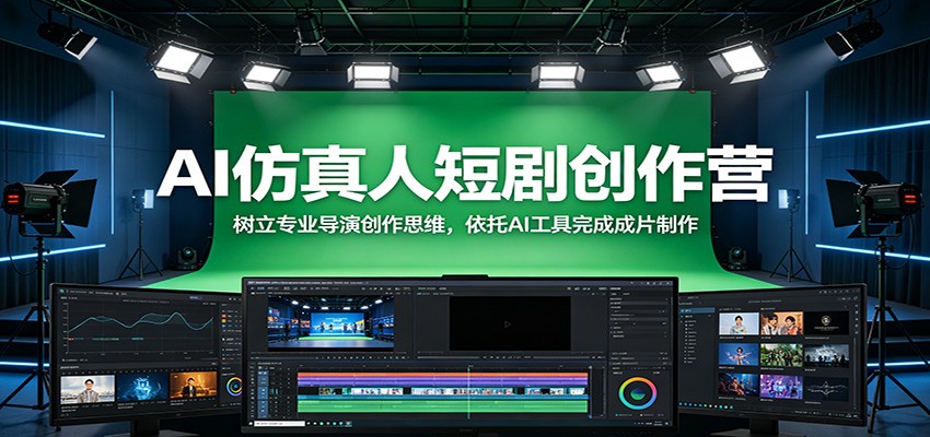 AI仿真人短剧创作营：树立专业导演创作思维，依托AI工具完成成片制作-朽念云创