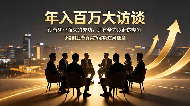 年入百万大访谈：没有凭空而来的成功，只有全力以赴的坚守，8位创业者真实拆解逆风翻盘路-朽念云创