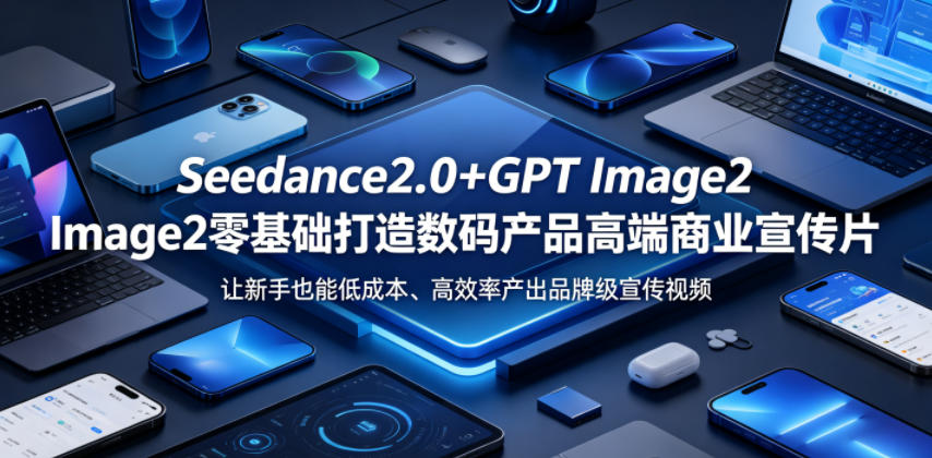 Seedance2.0+GPT Image2零基础打造数码产品高端商业宣传片，让新手也能低成本、高效率产出品牌级宣传视频-朽念云创