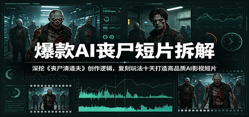 爆款AI丧尸短片拆解：深挖《丧尸清道夫》创作逻辑，复刻玩法快速打造高品质AI影视短片-朽念云创