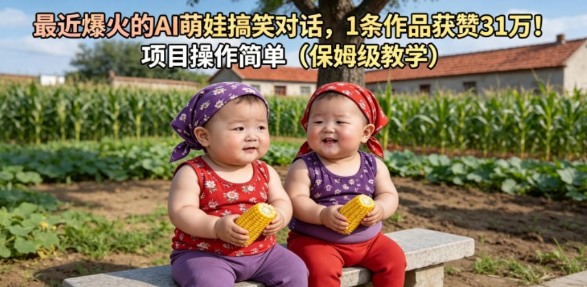 最近爆火的AI萌娃搞笑对话，1条作品获赞31W，项目操作简单(保姆级教学)-朽念云创
