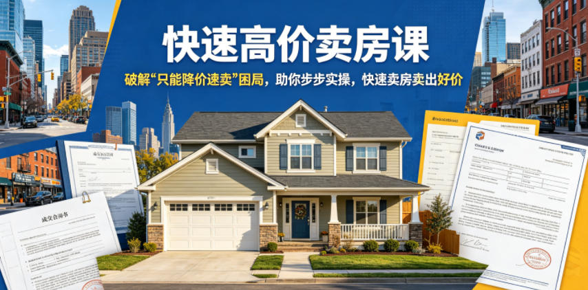 快速高价卖房课，破解“只能降价速卖”困局，助你步步实操，快速卖房卖出好价(更新2026)-朽念云创