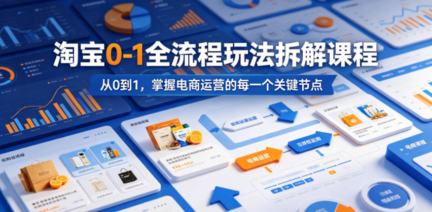 淘宝0-1全流程玩法拆解课程，从0到1，掌握电商运营的每一个关键节点-朽念云创