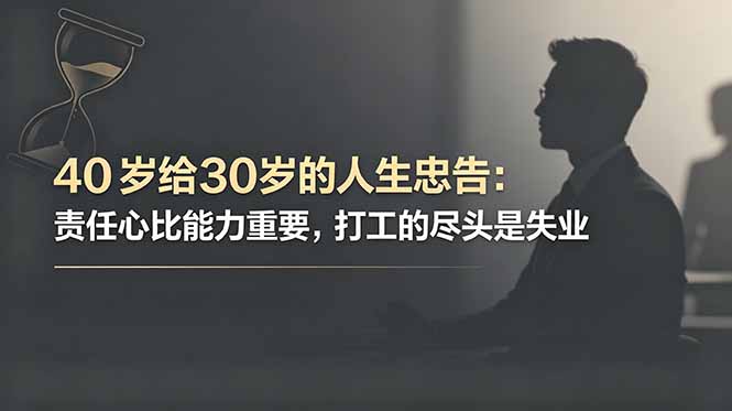 付费文章：40岁给30岁的人生忠告：责任心比能力重要，打工的尽头是失业-朽念云创