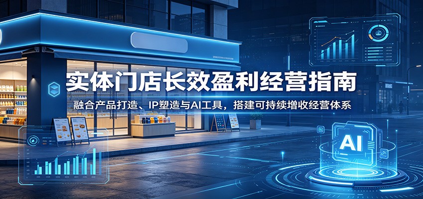 实体门店长效盈利经营指南：融合产品打造、IP塑造与AI工具，搭建可持续增收经营体系-朽念云创