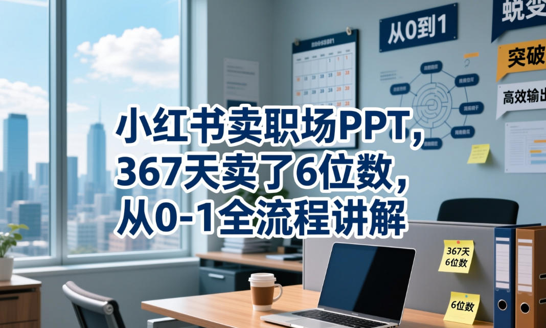 小红书卖职场PPT,367天卖了6位数,从0-1全流程讲解-朽念云创